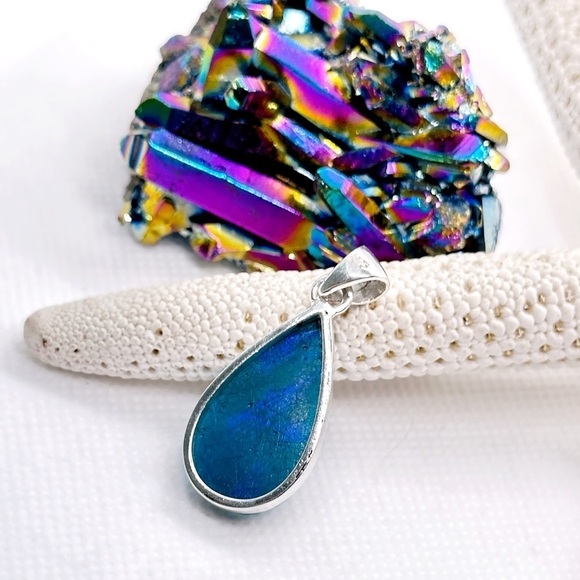 STERLING Silver Holy Land Ancient Roman Glass Pendant Necklace - Picture 4 of 6